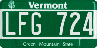 VT license plate LFG724