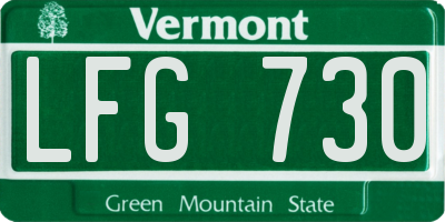 VT license plate LFG730