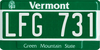 VT license plate LFG731