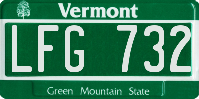 VT license plate LFG732