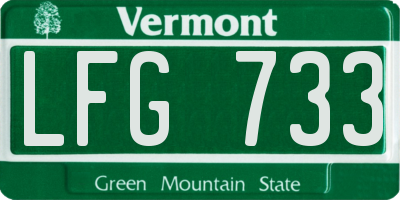 VT license plate LFG733