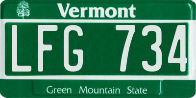 VT license plate LFG734
