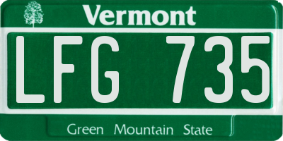 VT license plate LFG735