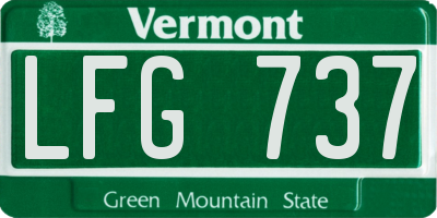 VT license plate LFG737