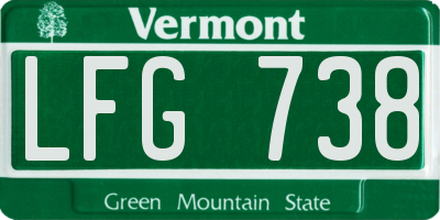 VT license plate LFG738