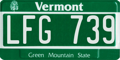 VT license plate LFG739