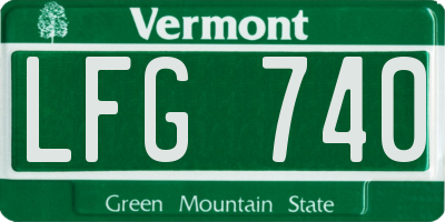 VT license plate LFG740
