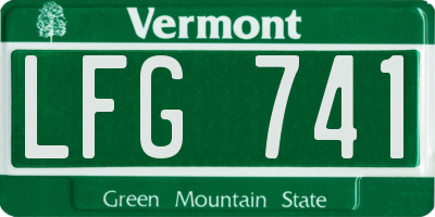 VT license plate LFG741