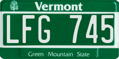 VT license plate LFG745