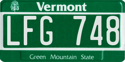 VT license plate LFG748