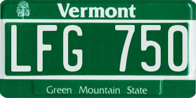VT license plate LFG750