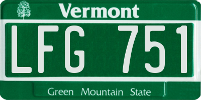 VT license plate LFG751