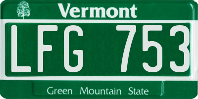 VT license plate LFG753