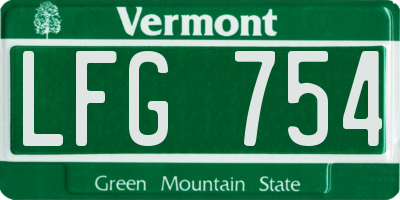 VT license plate LFG754
