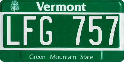 VT license plate LFG757