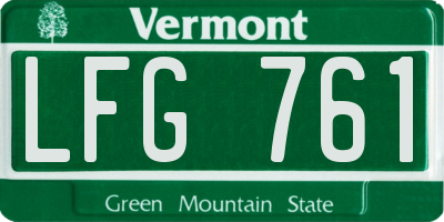 VT license plate LFG761
