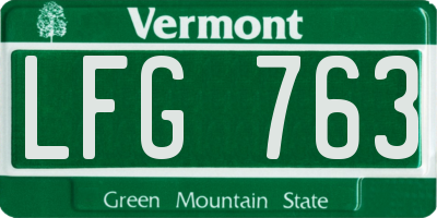 VT license plate LFG763