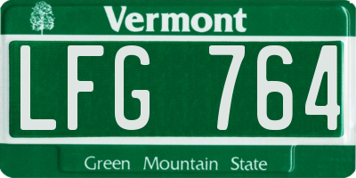VT license plate LFG764