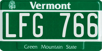 VT license plate LFG766