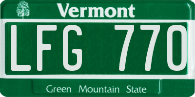 VT license plate LFG770