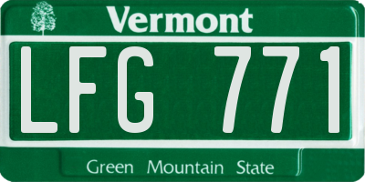 VT license plate LFG771