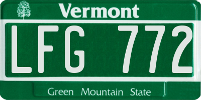 VT license plate LFG772