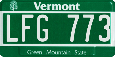 VT license plate LFG773