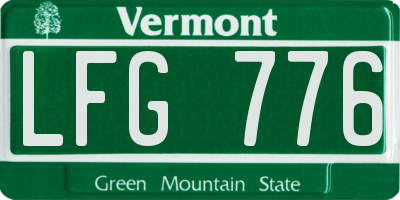 VT license plate LFG776