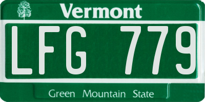 VT license plate LFG779