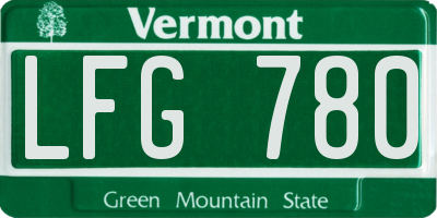 VT license plate LFG780