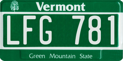VT license plate LFG781
