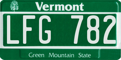 VT license plate LFG782