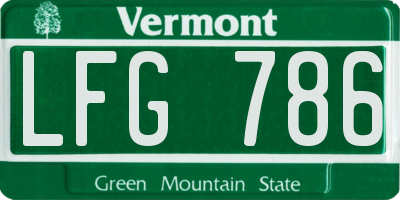 VT license plate LFG786