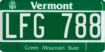 VT license plate LFG788