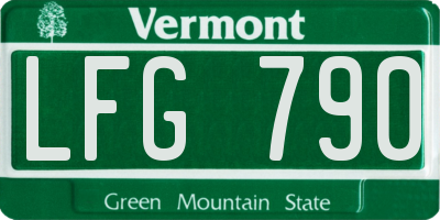 VT license plate LFG790