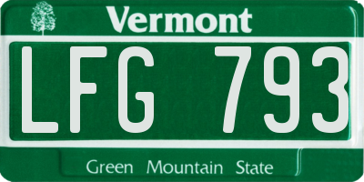 VT license plate LFG793