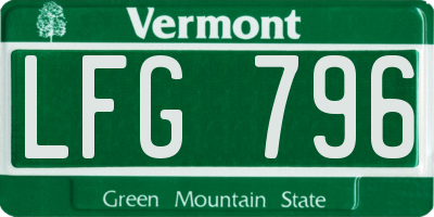VT license plate LFG796