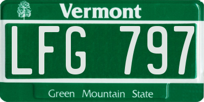 VT license plate LFG797