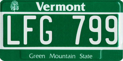 VT license plate LFG799