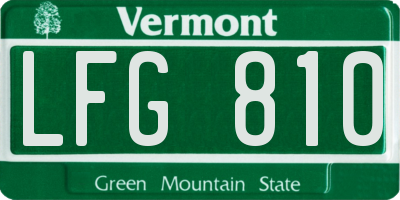VT license plate LFG810
