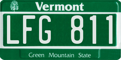 VT license plate LFG811