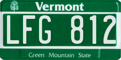 VT license plate LFG812