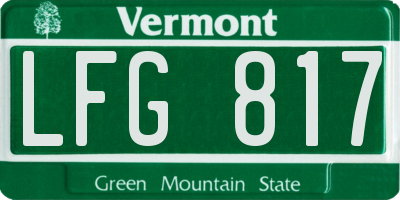 VT license plate LFG817