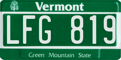 VT license plate LFG819