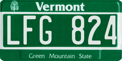 VT license plate LFG824