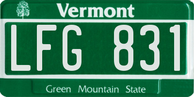 VT license plate LFG831