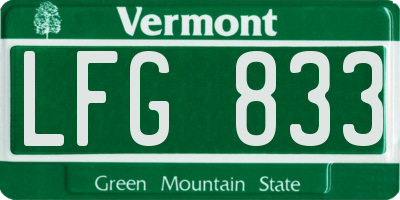 VT license plate LFG833