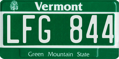 VT license plate LFG844