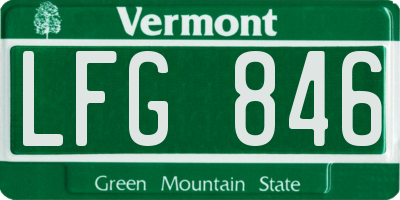 VT license plate LFG846