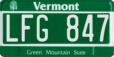 VT license plate LFG847